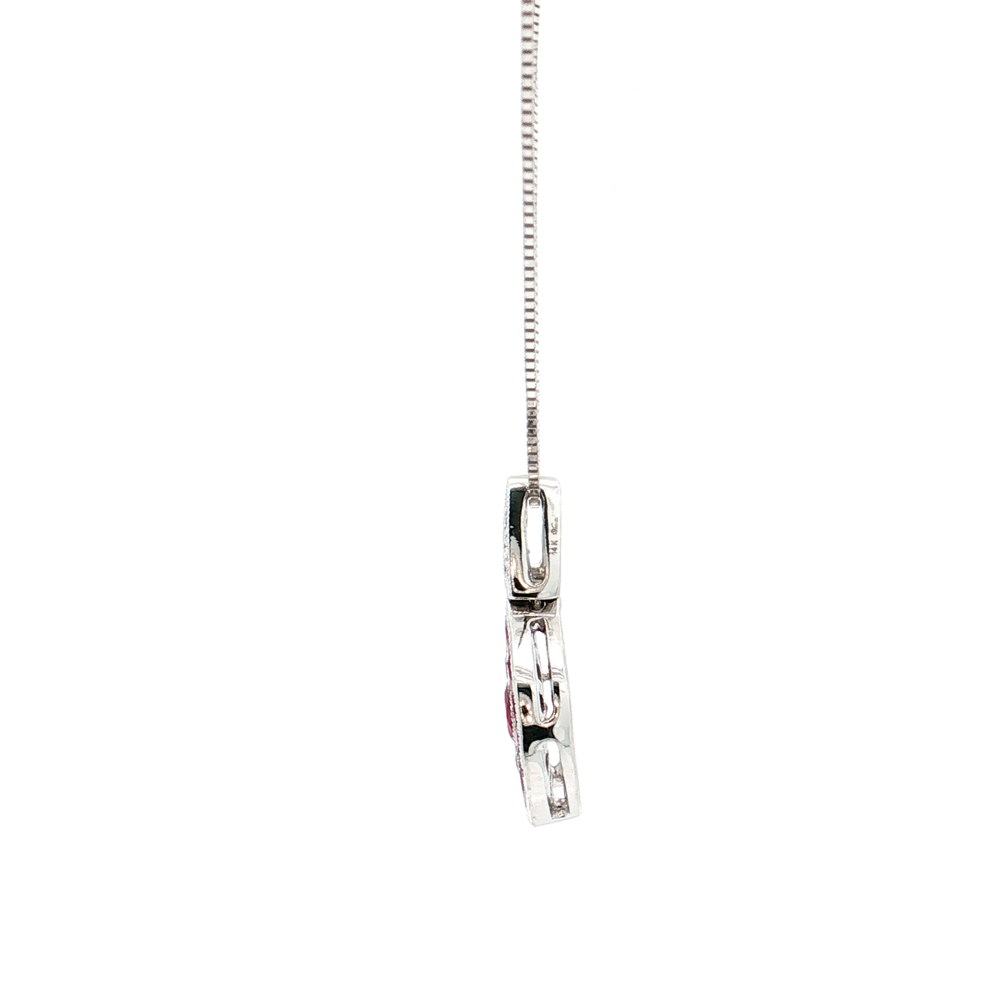 White Gold Ruby & Diamond Necklace