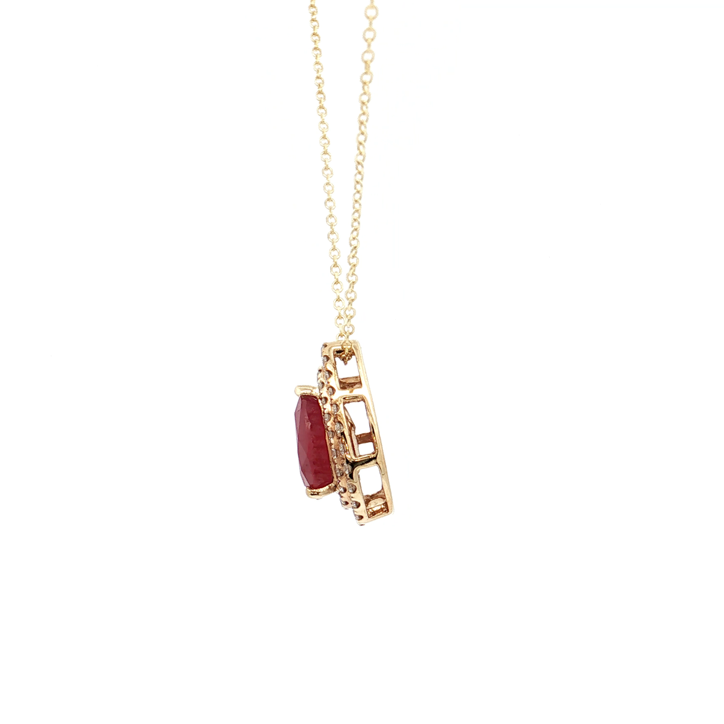 Yellow Gold Ruby & Diamond Necklace