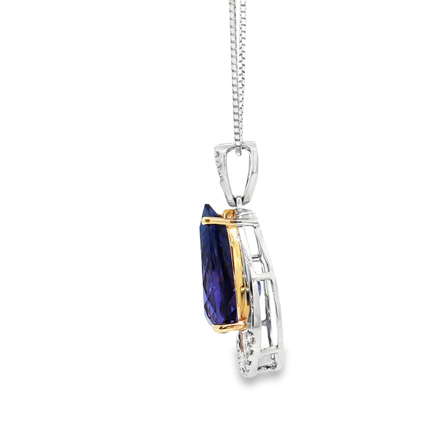 Platinum Tanzanite & Diamond Necklace
