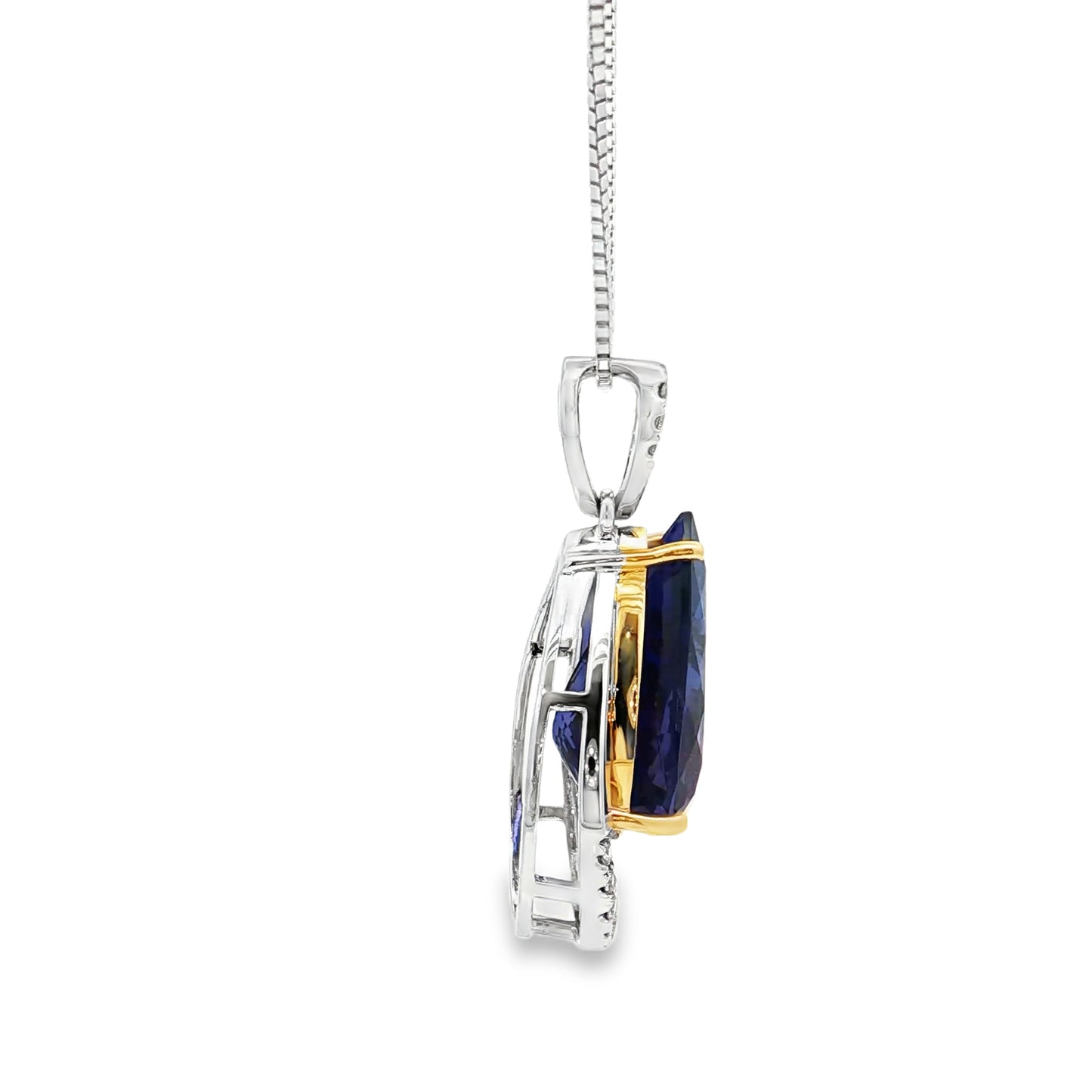 Platinum Tanzanite & Diamond Necklace