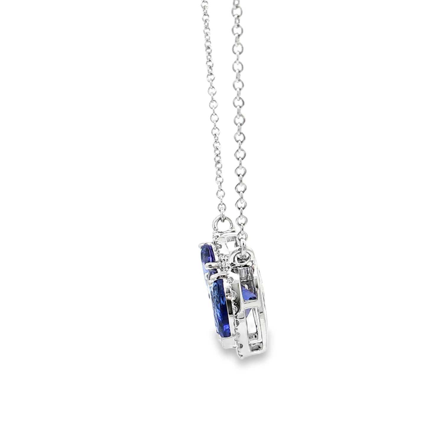 White Gold Tanzanite & Diamond Necklace