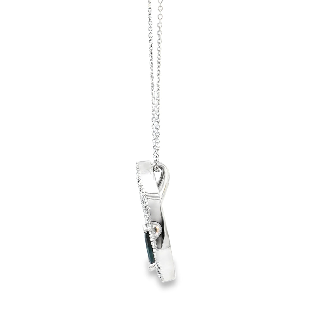 White Gold Sapphire & Diamond Necklace