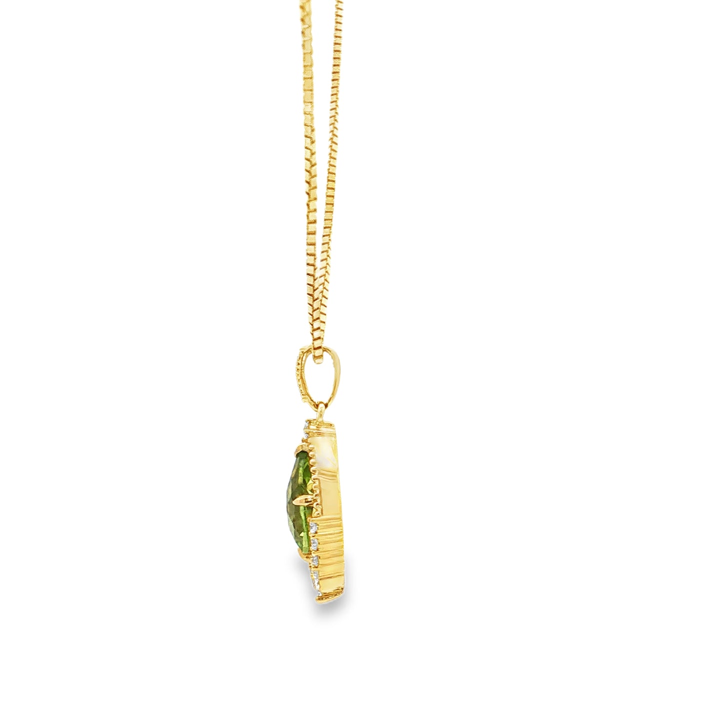 Yellow Gold Peridot & Diamond Necklace