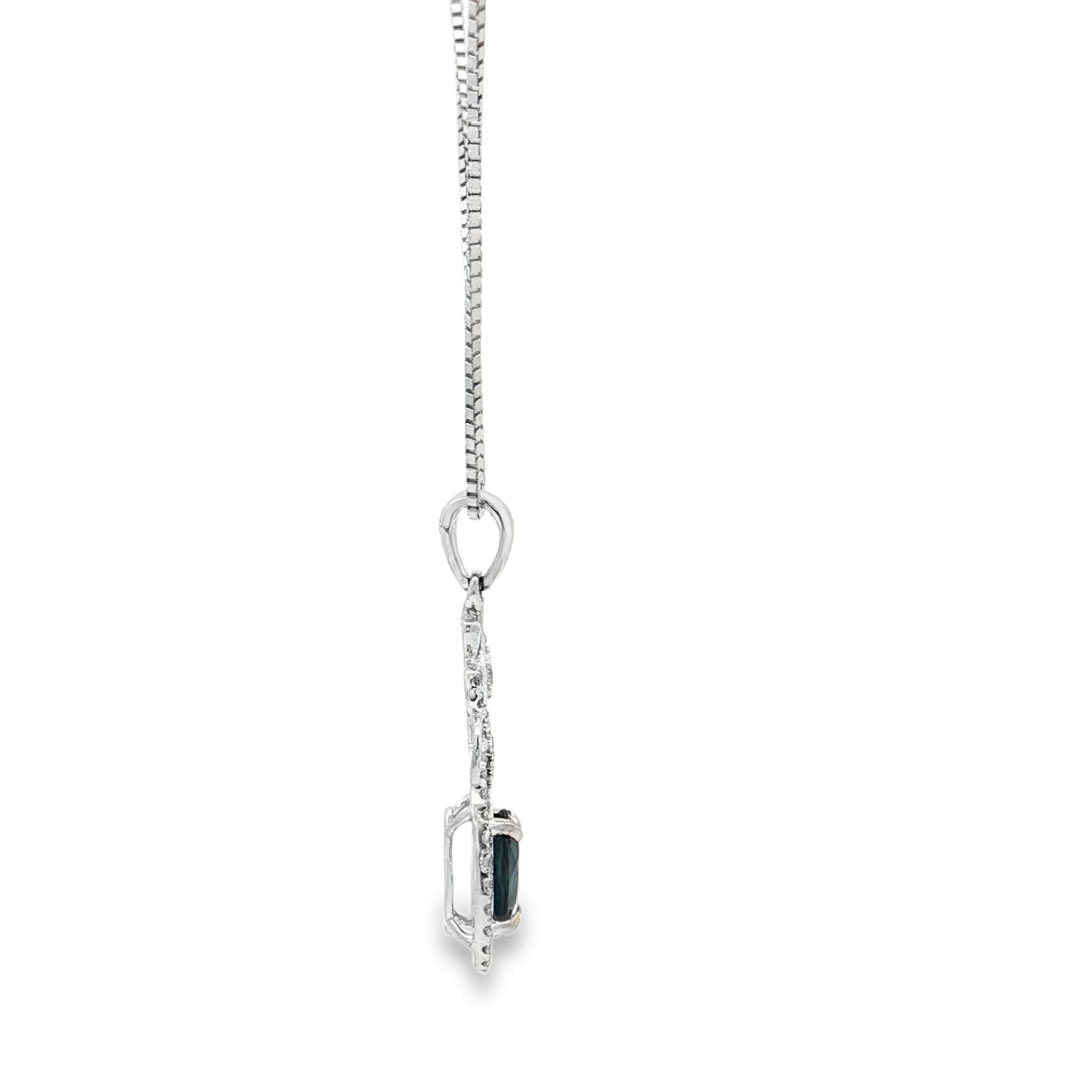 White Gold Sapphire & Diamond Necklace