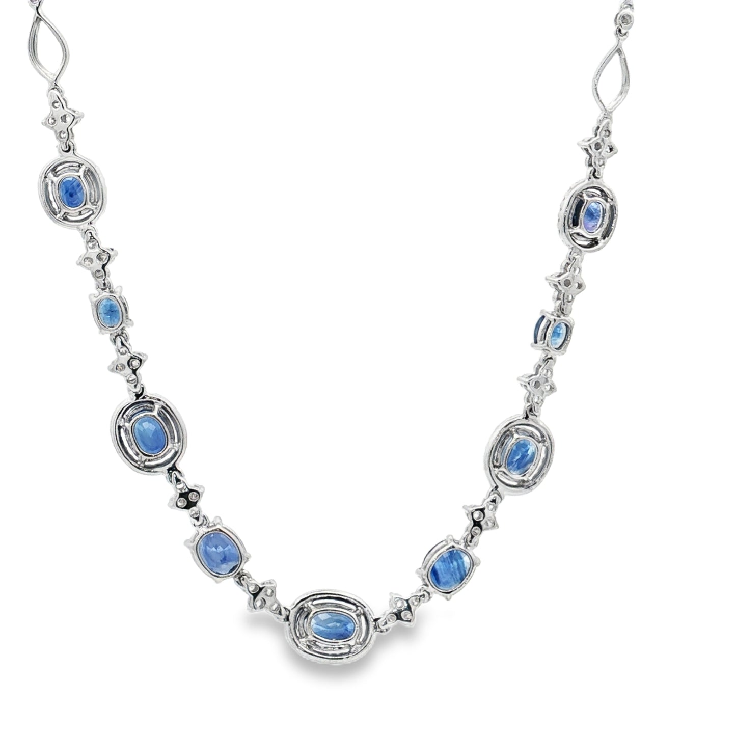 White Gold Sapphire & Diamond Necklace
