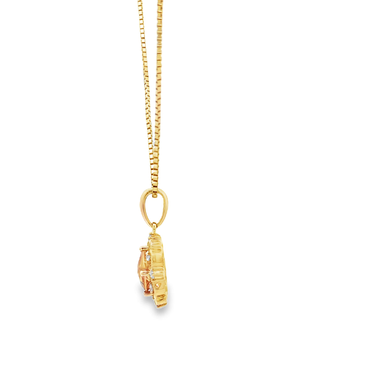 Yellow Gold Citrine & Diamond Necklace