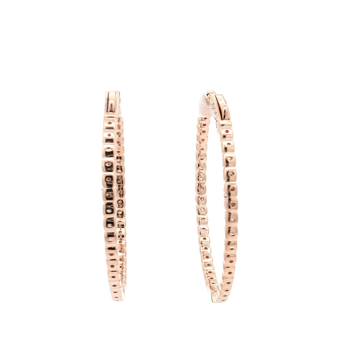 Rose Gold Diamond Hoops