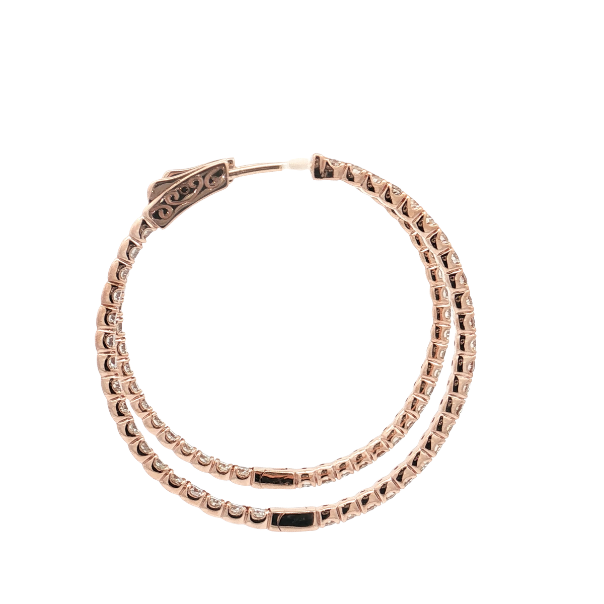 Rose Gold Diamond Hoops