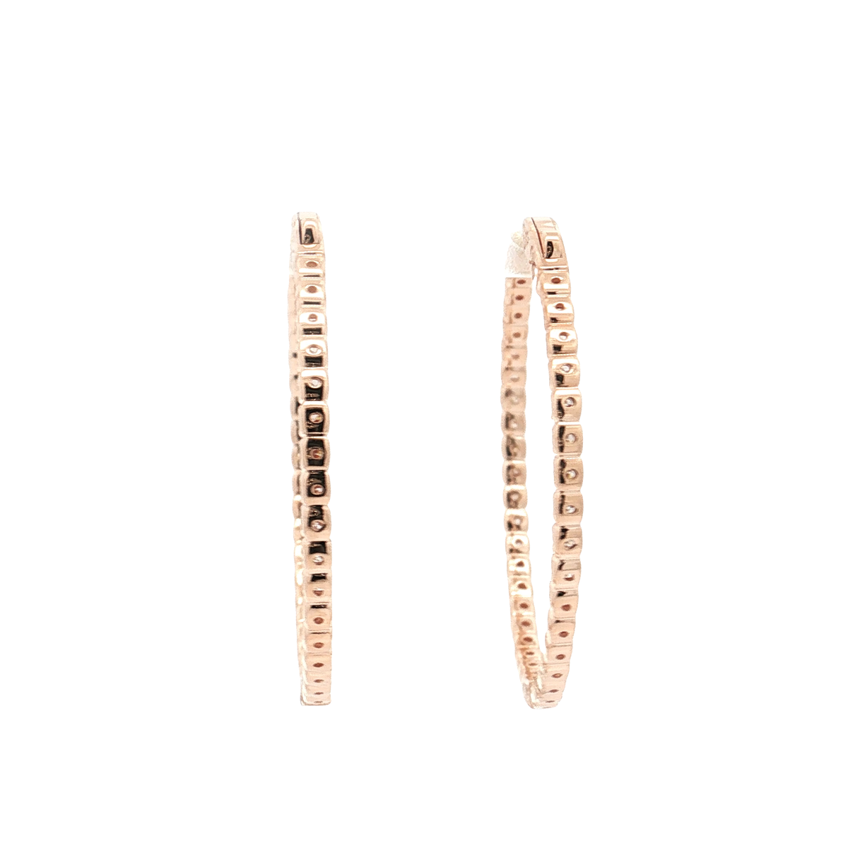 Rose Gold Diamond Hoops