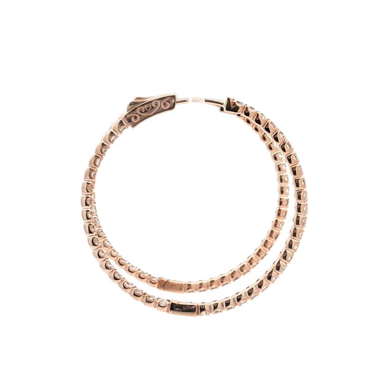Rose Gold Diamond Hoops