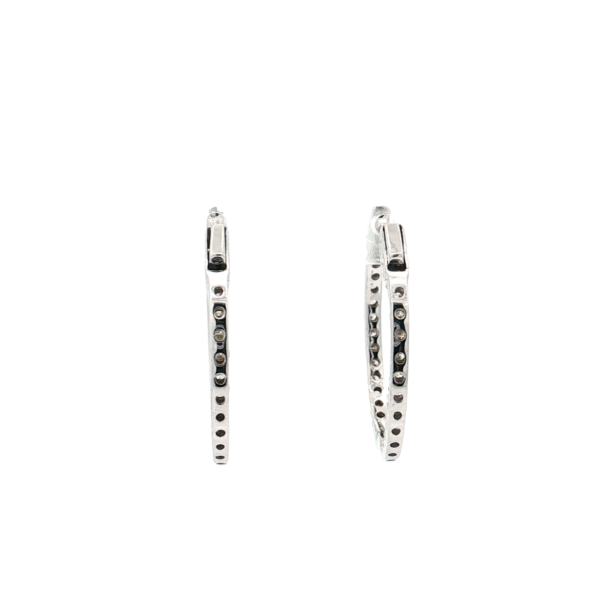 White Gold Diamond Hoops