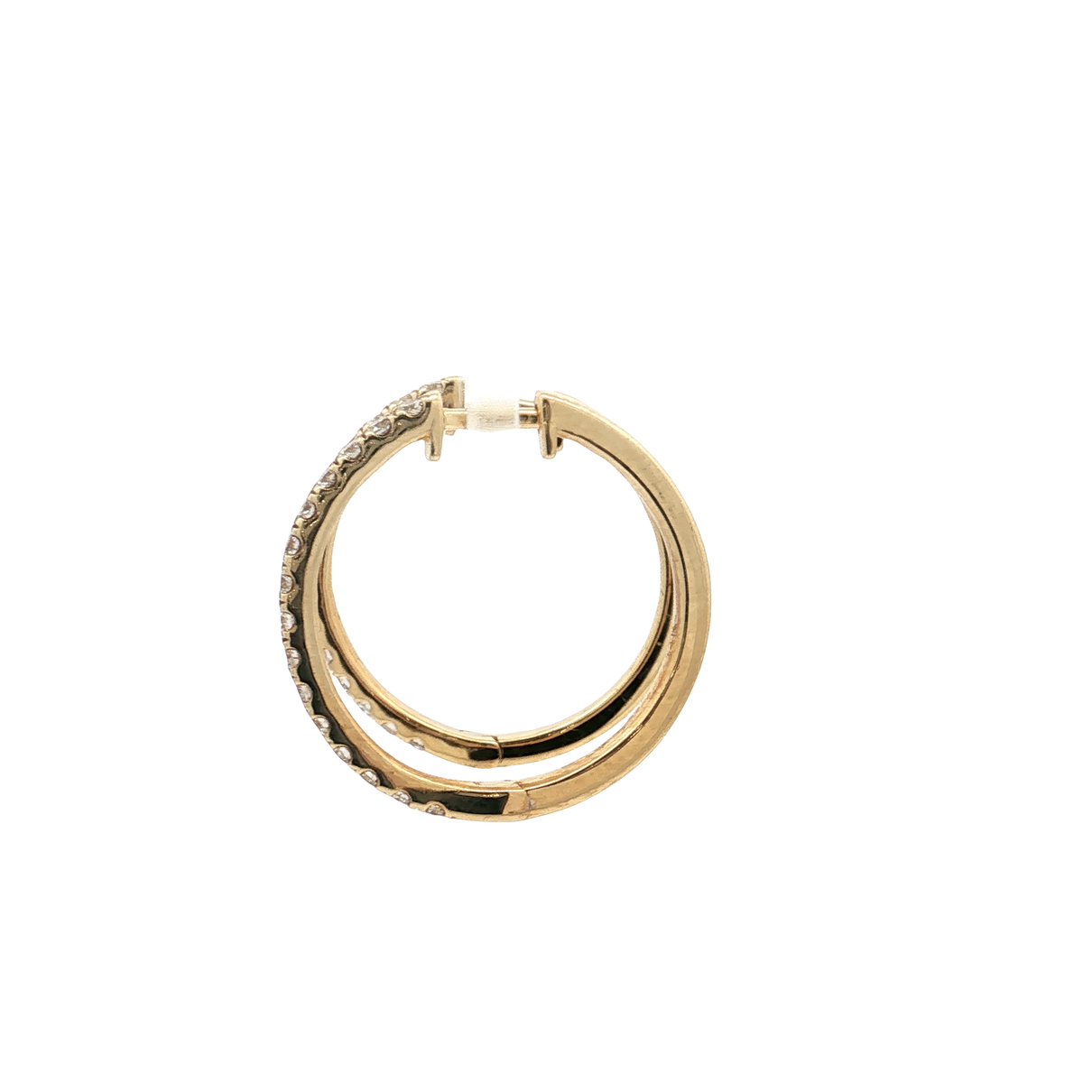 Yellow Gold Diamond Hoops