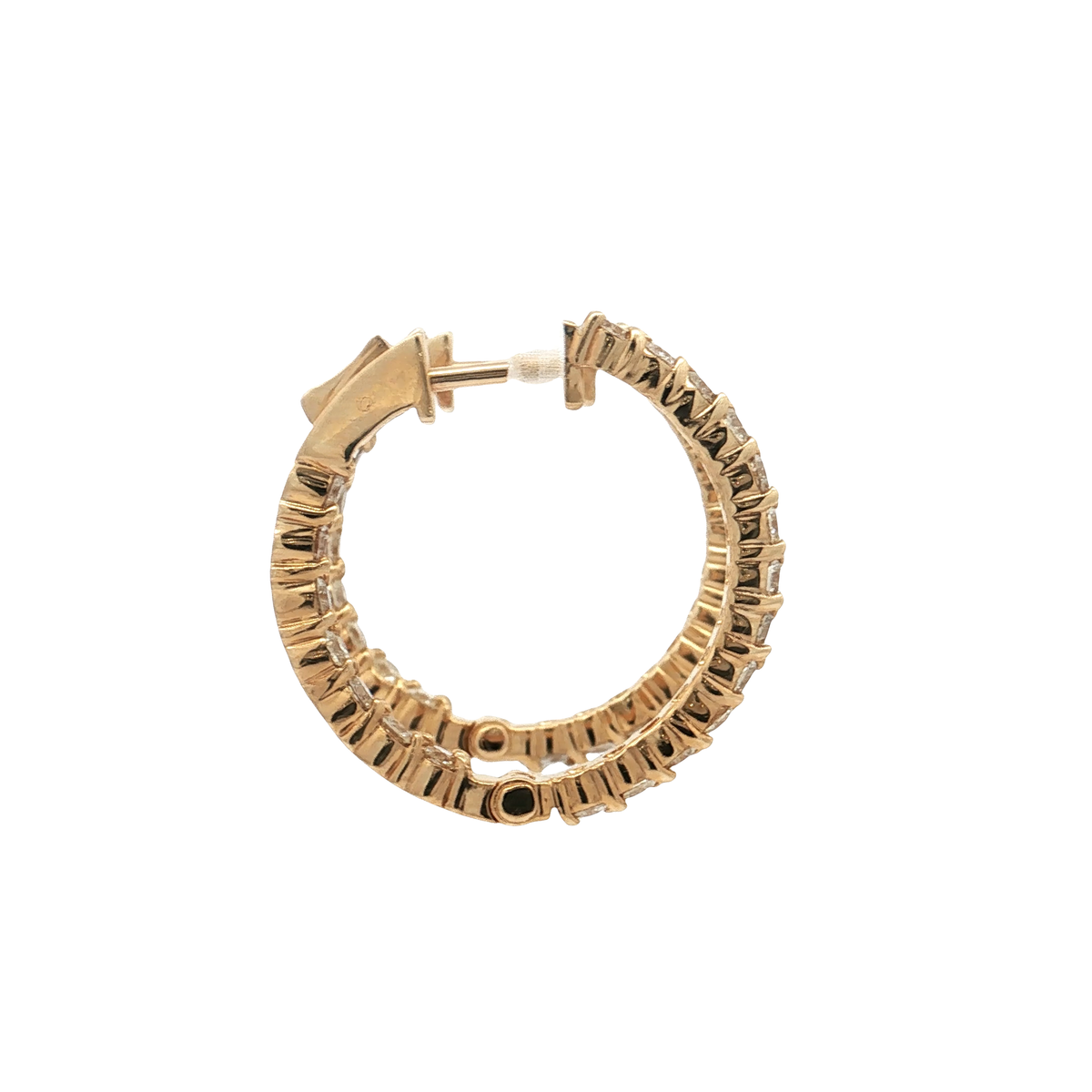 Yellow Gold Diamond Hoops