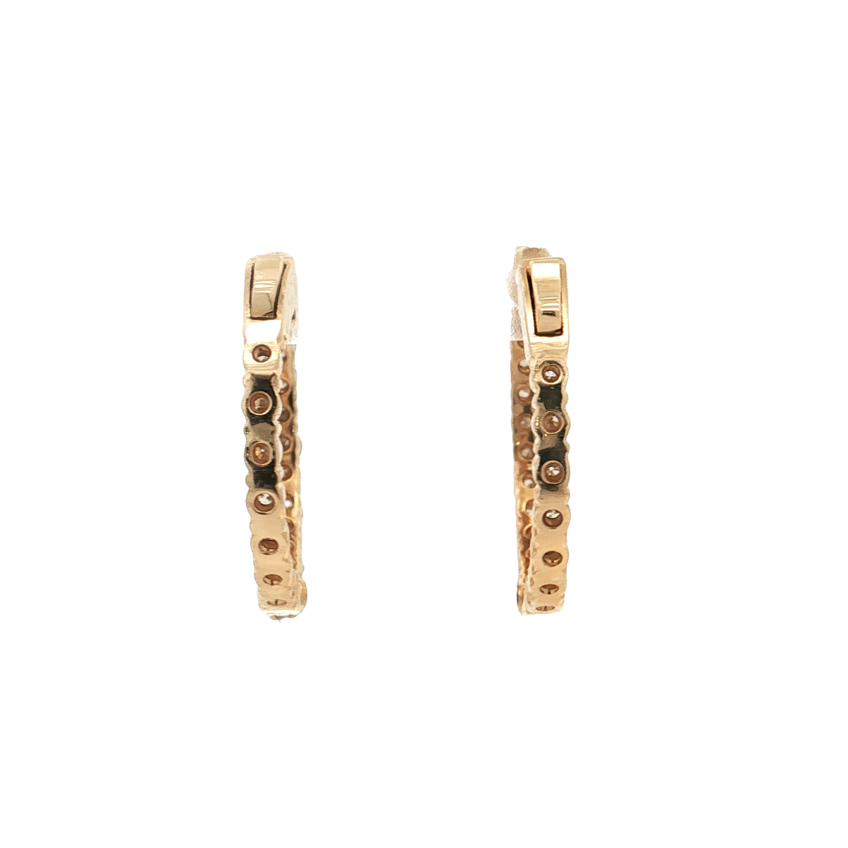 Yellow Gold Diamond Hoops