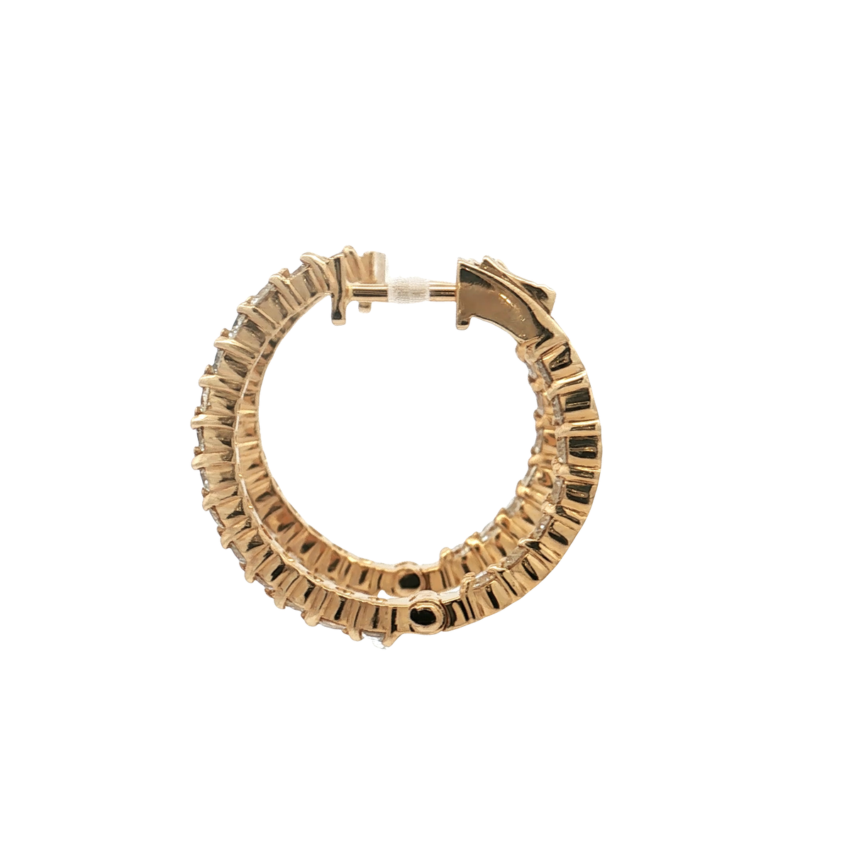 Yellow Gold Diamond Hoops