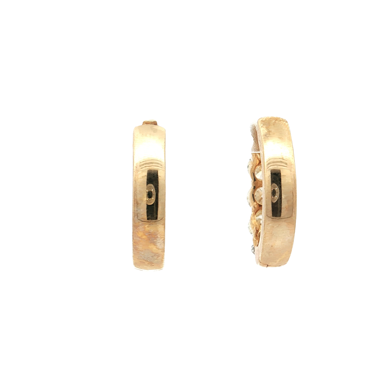 Yellow Gold Diamond Hoops