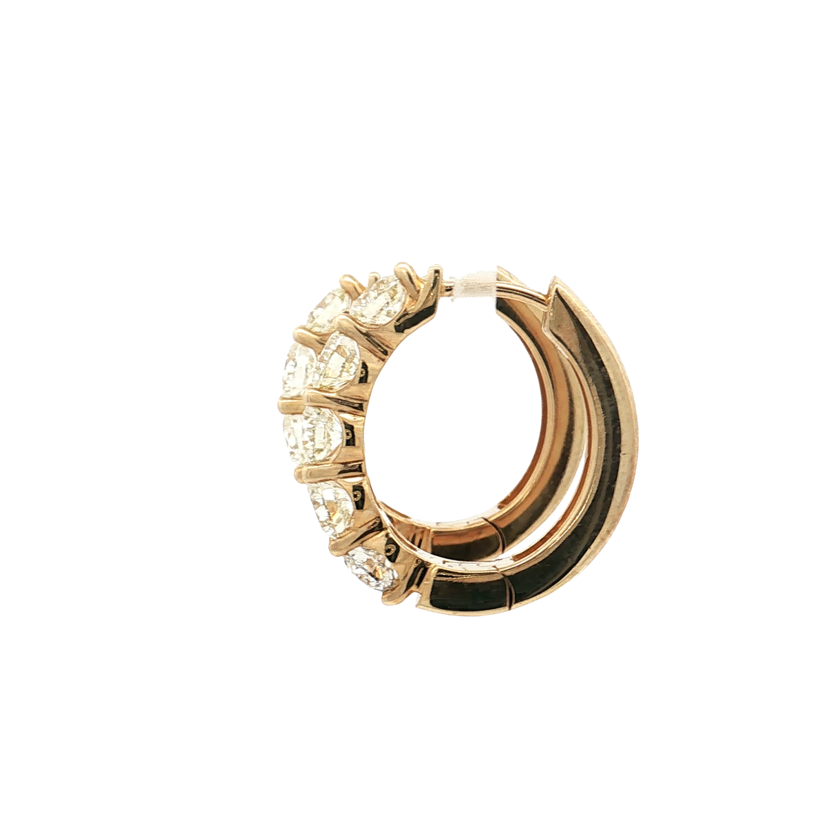 Yellow Gold Diamond Hoops