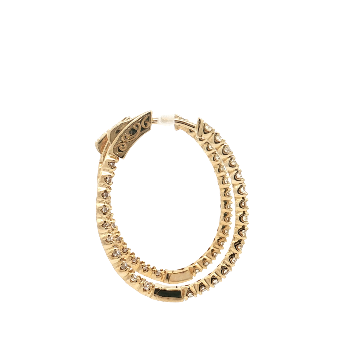 Yellow Gold Diamond Hoops