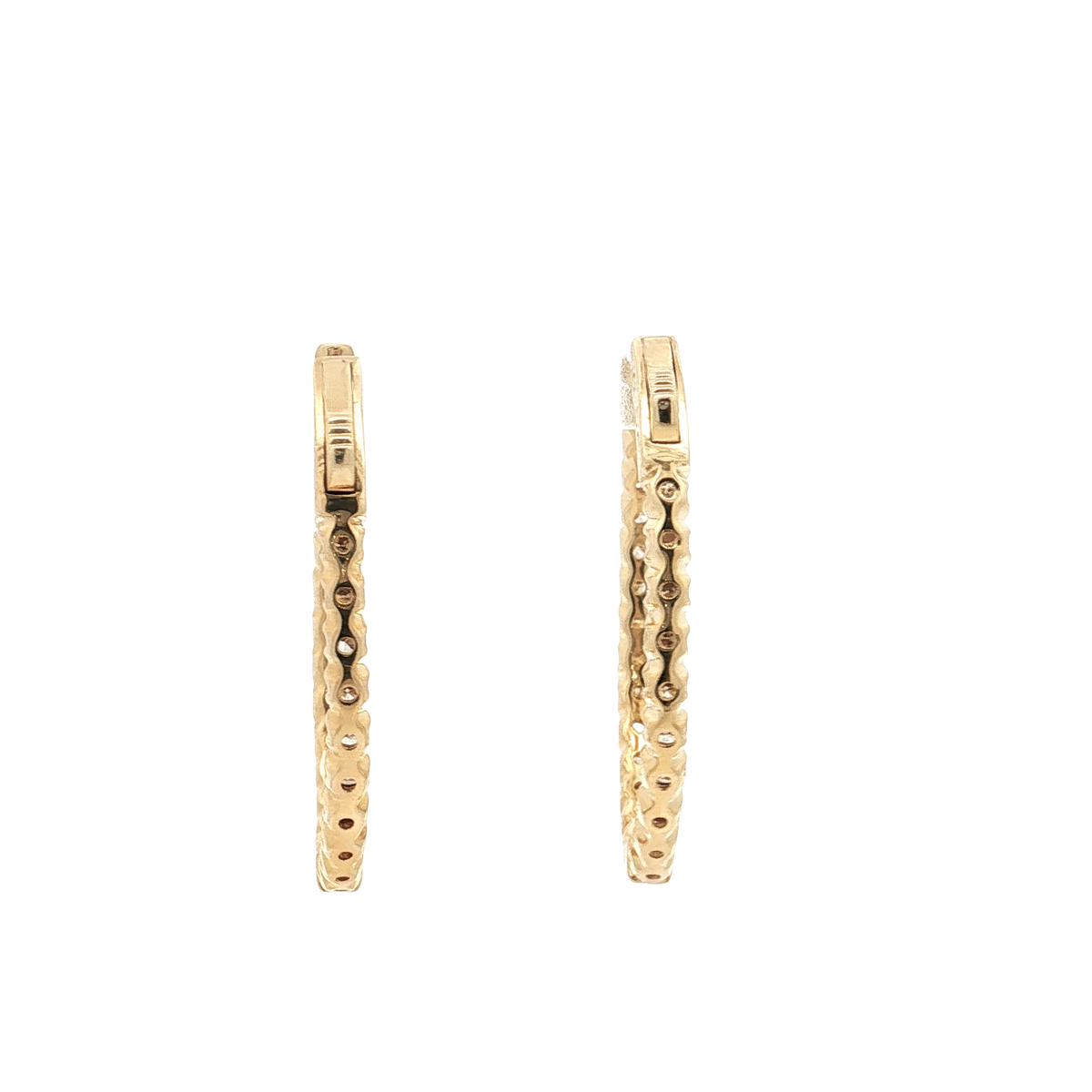 Yellow Gold Diamond Hoops