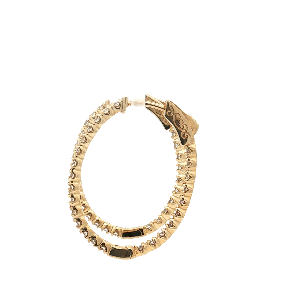 Yellow Gold Diamond Hoops