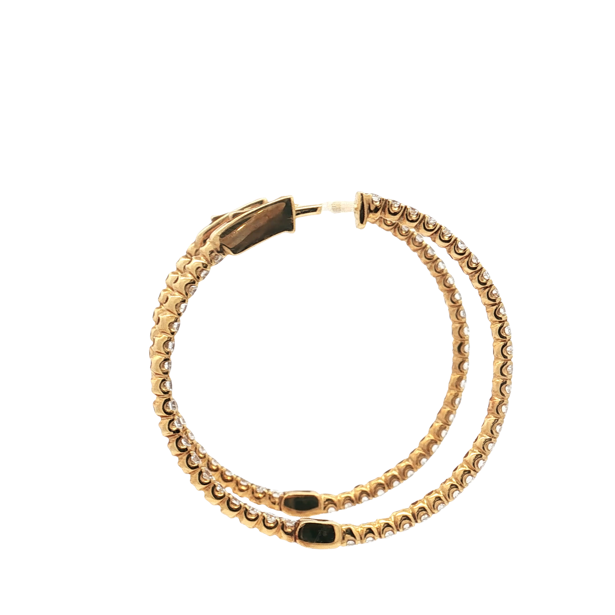 Yellow Gold Diamond Hoops