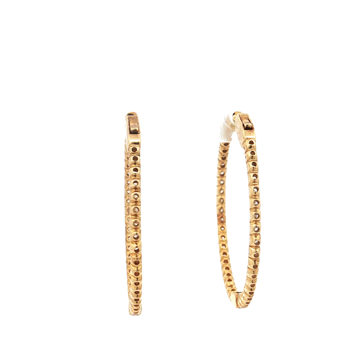 Yellow Gold Diamond Hoops