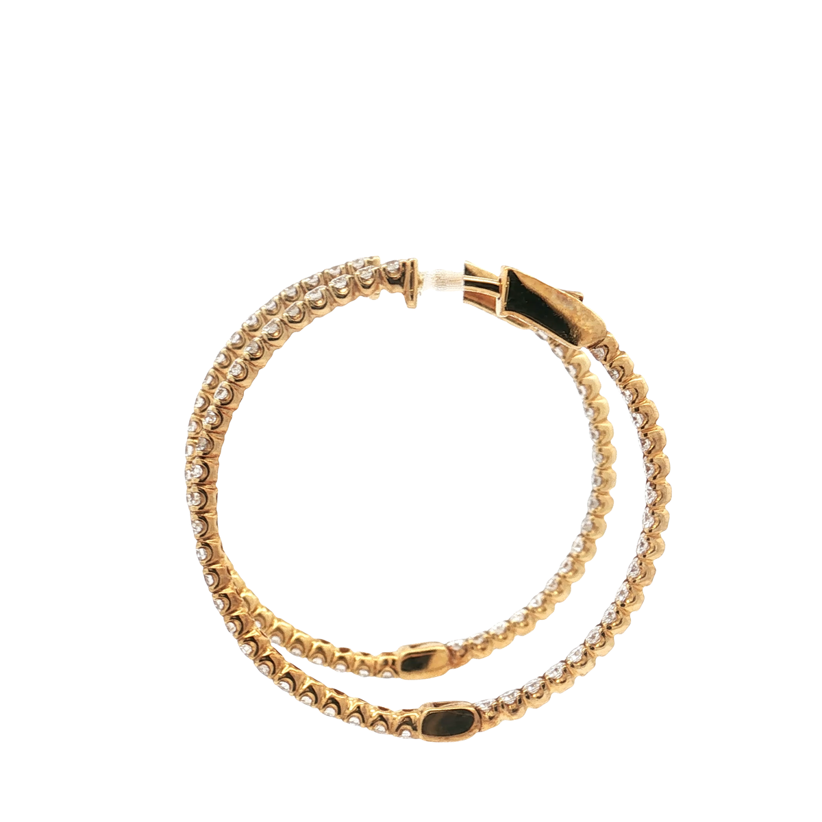 Yellow Gold Diamond Hoops