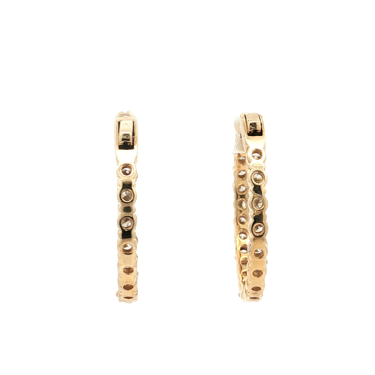 Yellow Gold Diamond Hoops