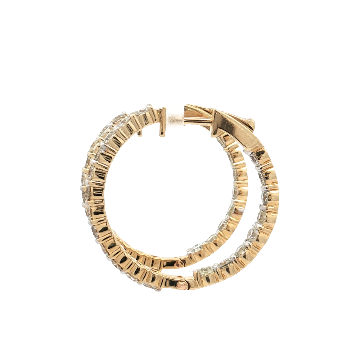 Yellow Gold Diamond Hoops