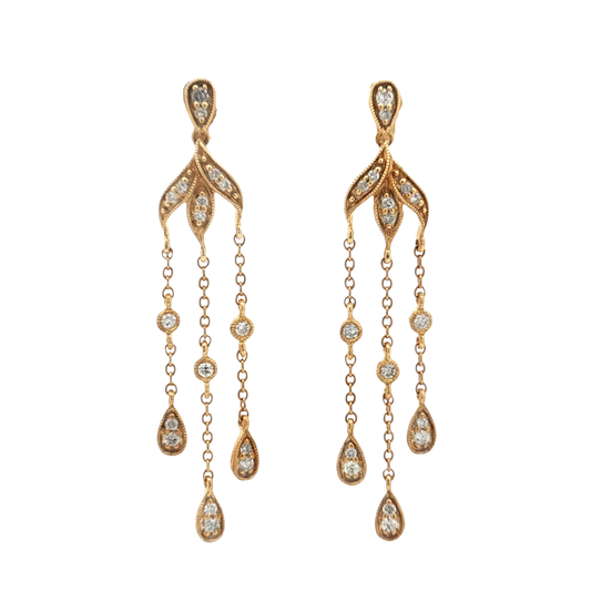 Yellow Gold Diamond Earrings