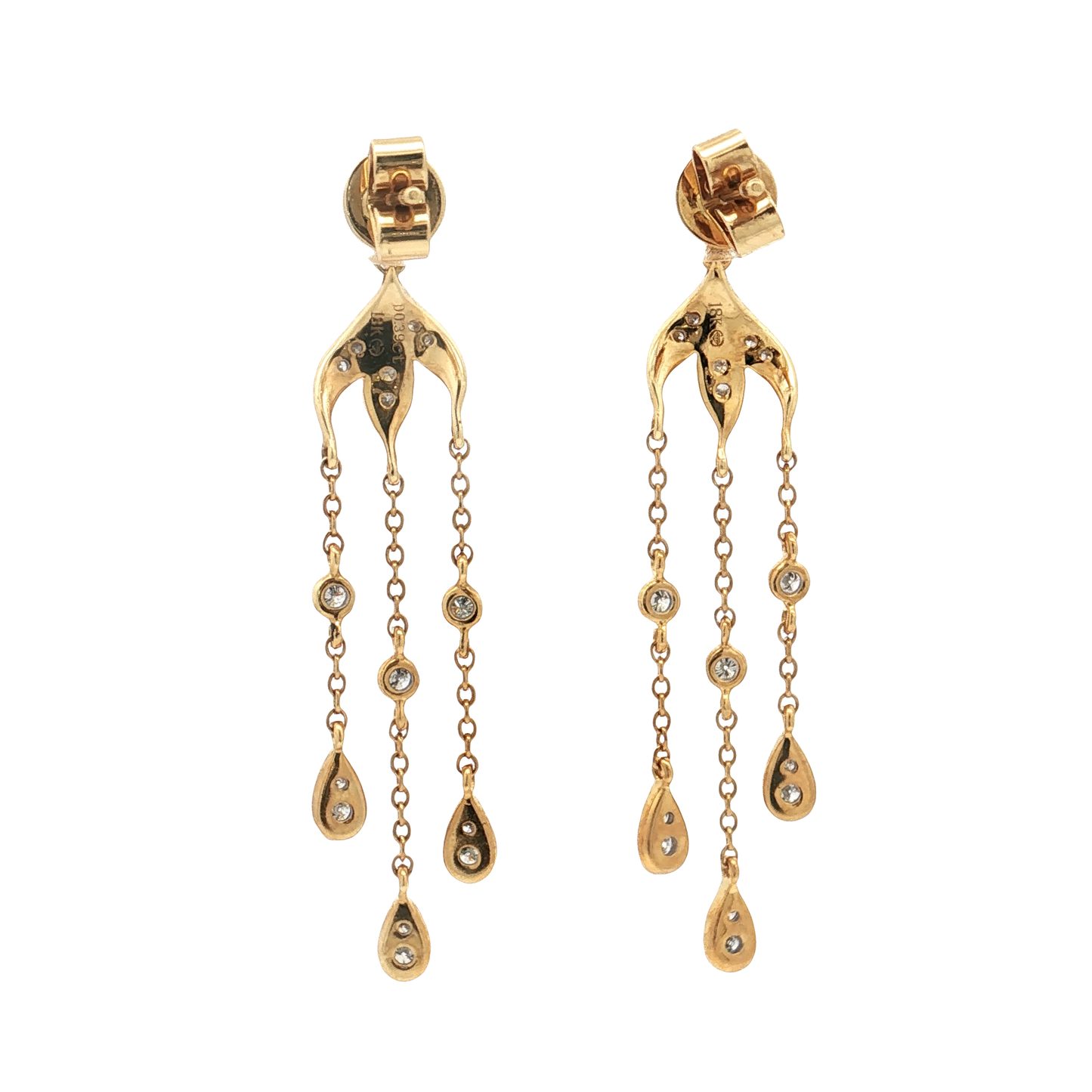 Yellow Gold Diamond Earrings