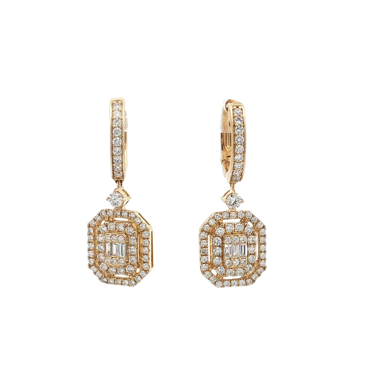 Yellow Gold Diamond Earrings