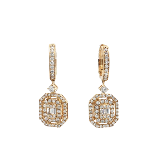 Yellow Gold Diamond Earrings