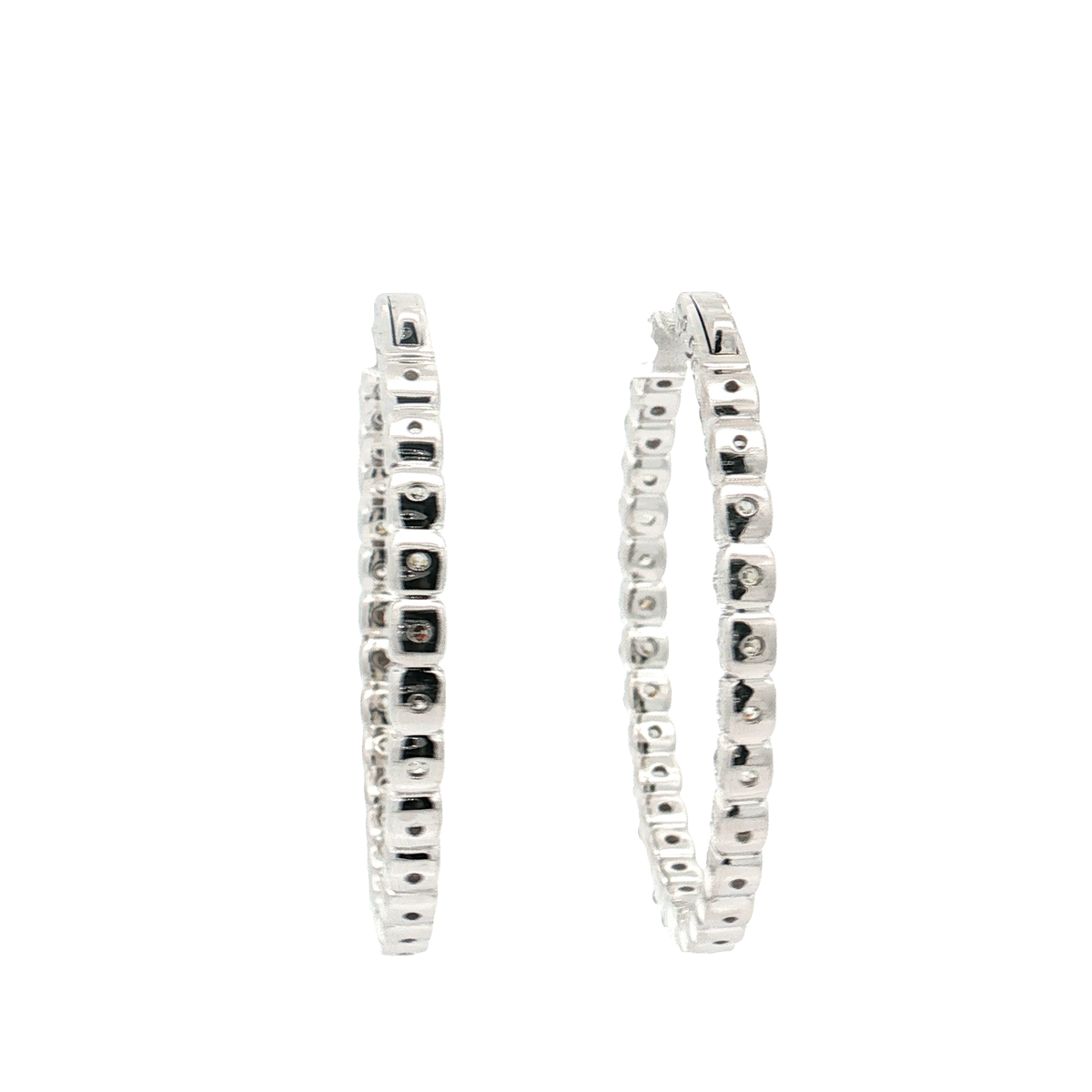 White Gold Diamond Hoops
