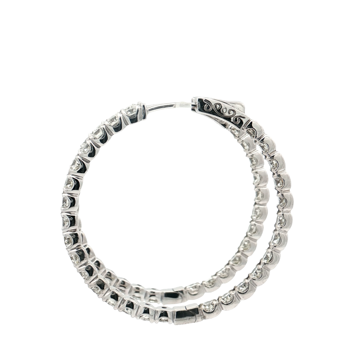 White Gold Diamond Hoops