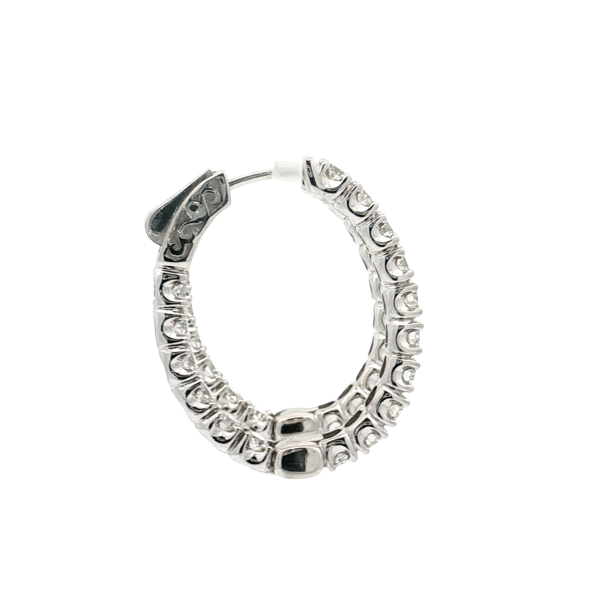 White Gold Diamond Hoops