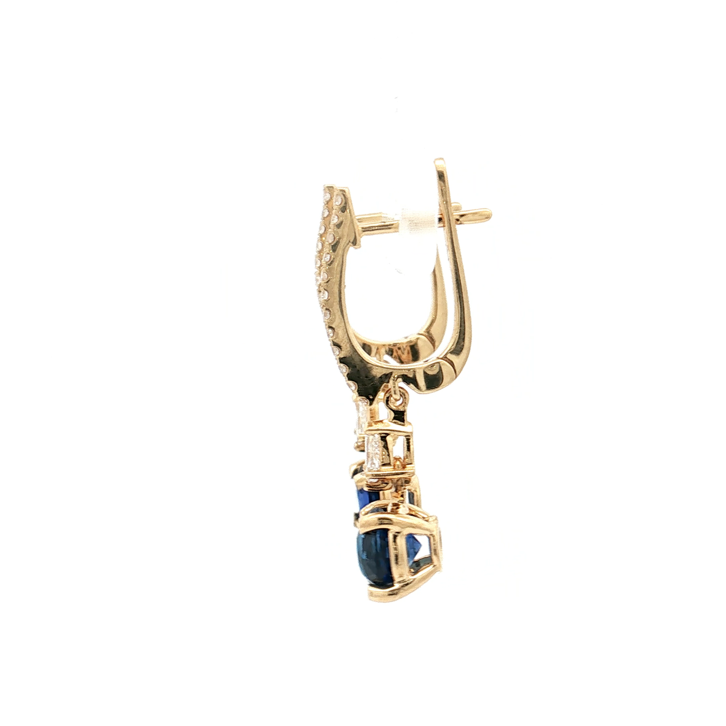 Yellow Gold Sapphire & Diamond Earrings
