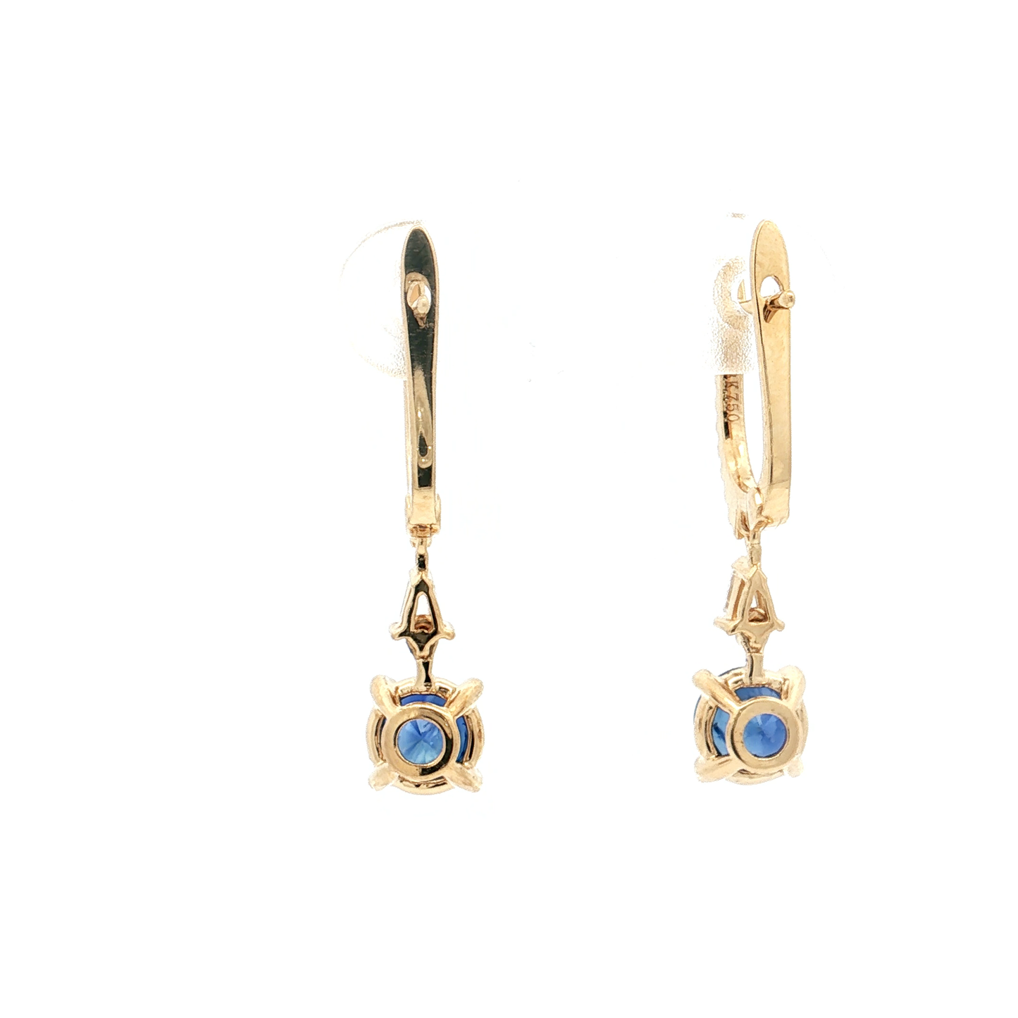 Yellow Gold Sapphire & Diamond Earrings