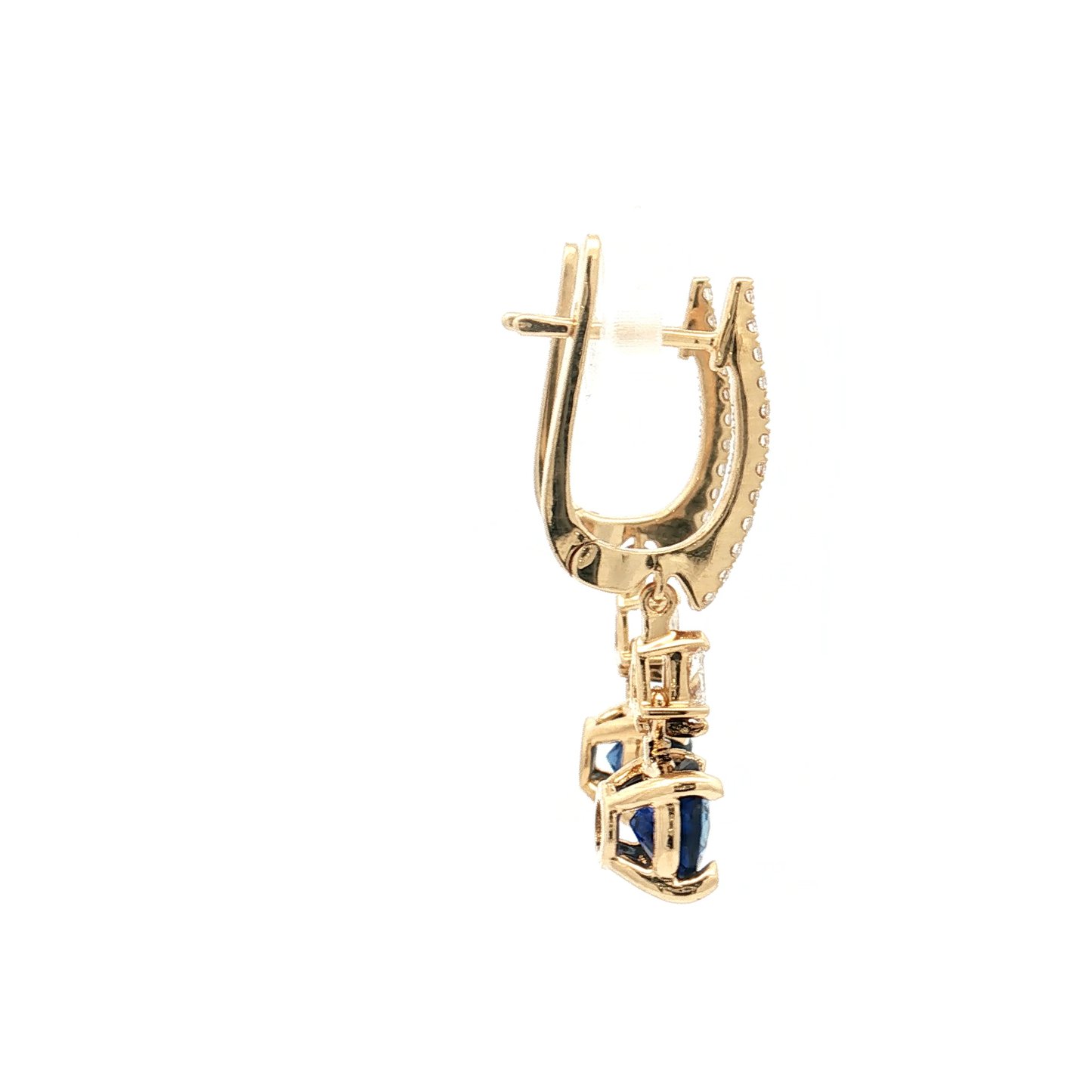 Yellow Gold Sapphire & Diamond Earrings