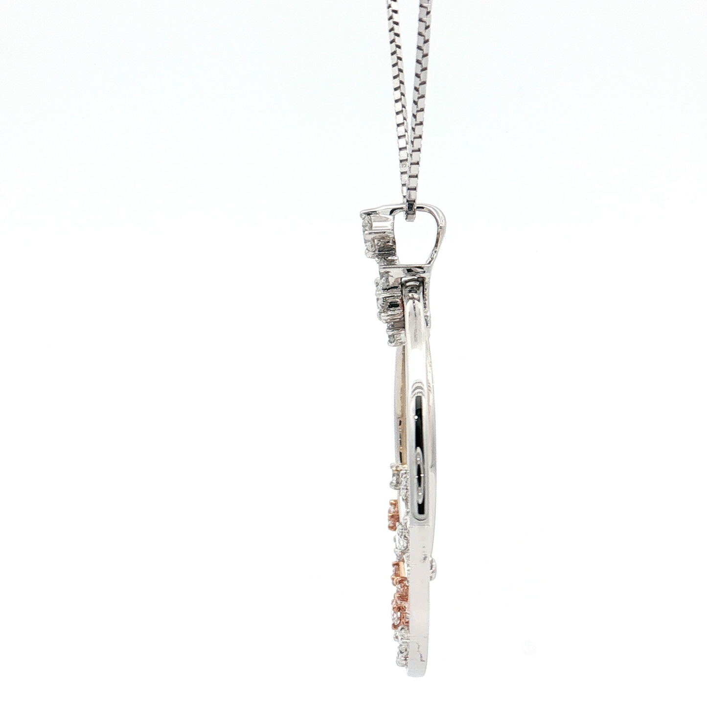 White & Rose Gold Diamond Pendant