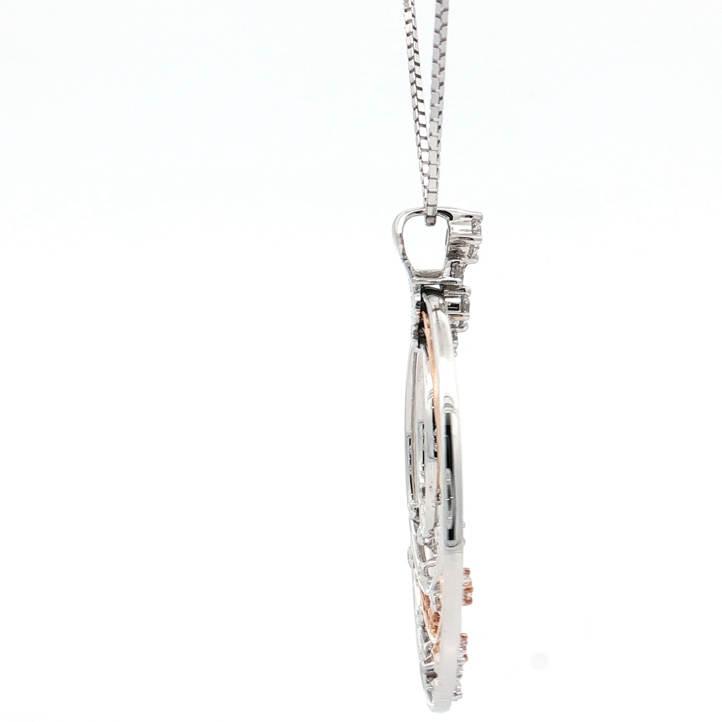 White & Rose Gold Diamond Pendant