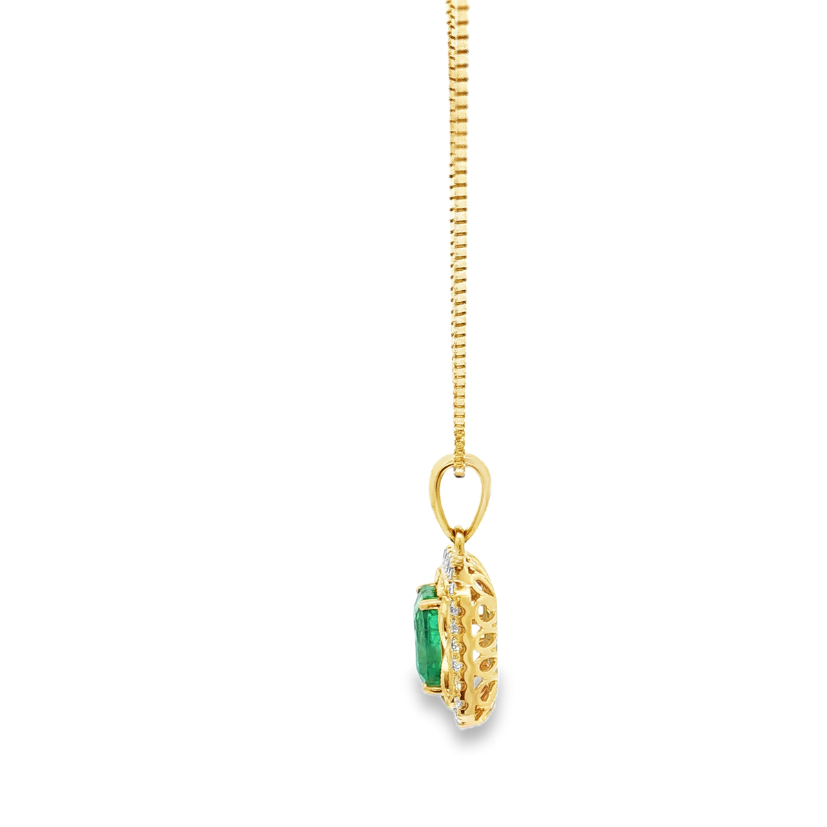 Yellow Gold Emerald & Diamond Necklace