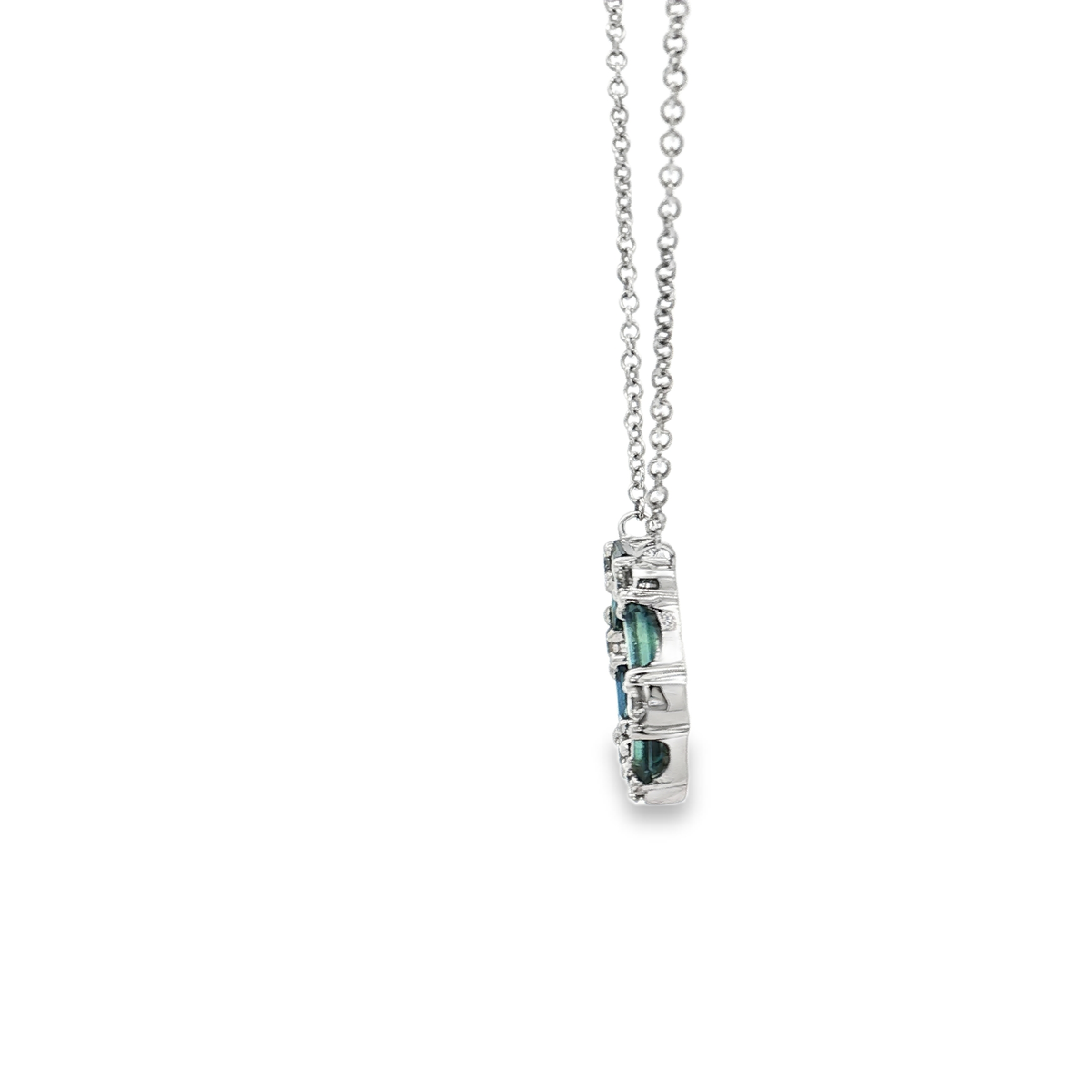 White Gold Sapphire & Diamond Necklace