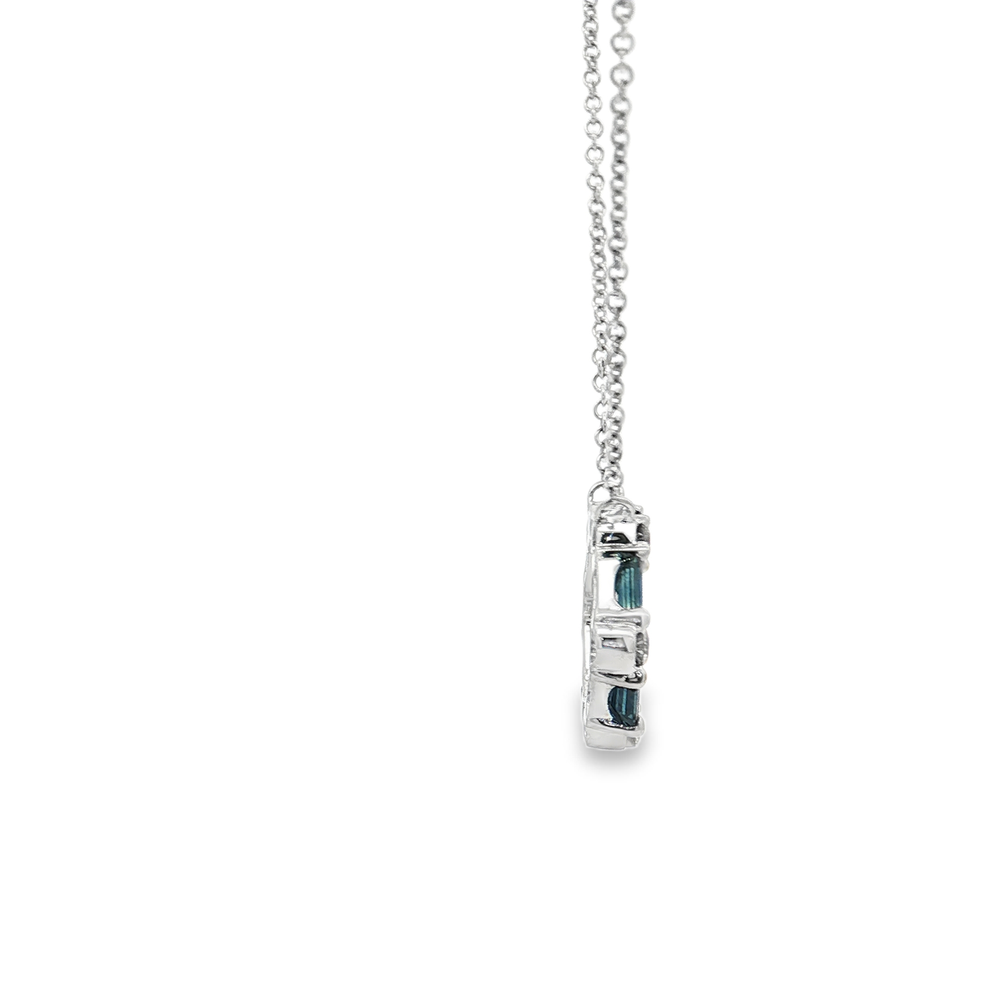 White Gold Sapphire & Diamond Necklace