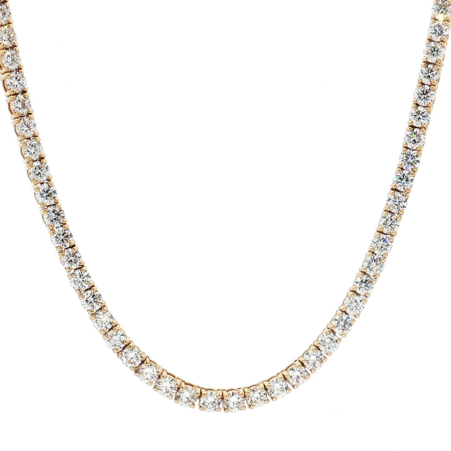 Yellow Gold Lab-Grown Diamond Tennis Necklace