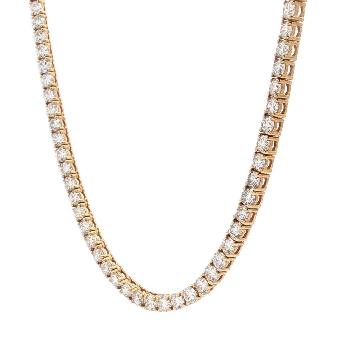Yellow Gold Lab-Grown Diamond Tennis Necklace