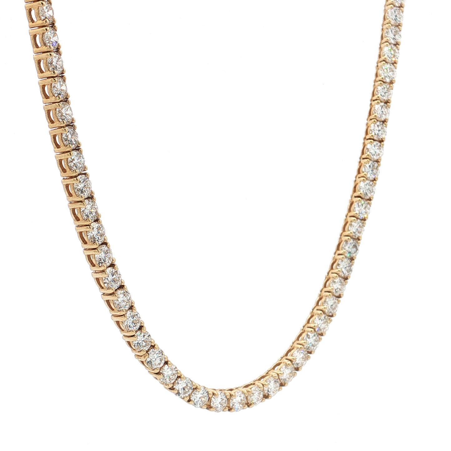 Yellow Gold Lab-Grown Diamond Tennis Necklace