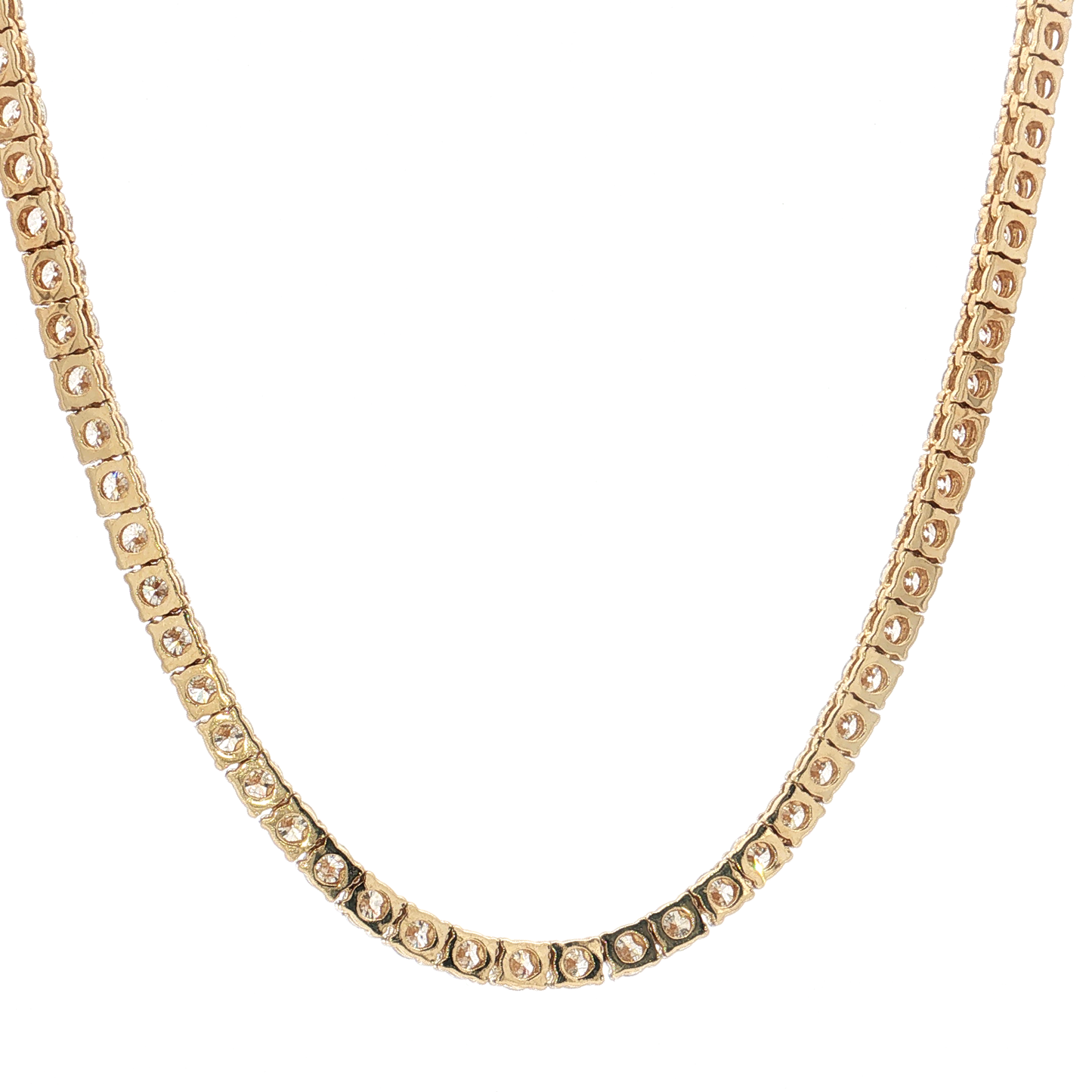 Yellow Gold Lab-Grown Diamond Tennis Necklace