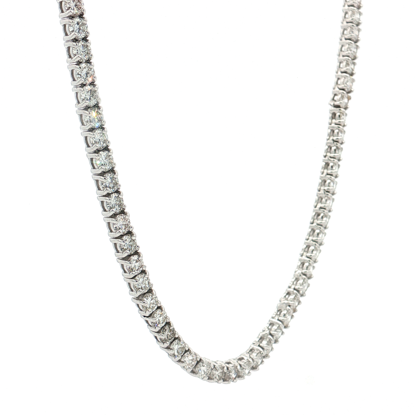 White Gold Lab-Diamond Tennis Necklace
