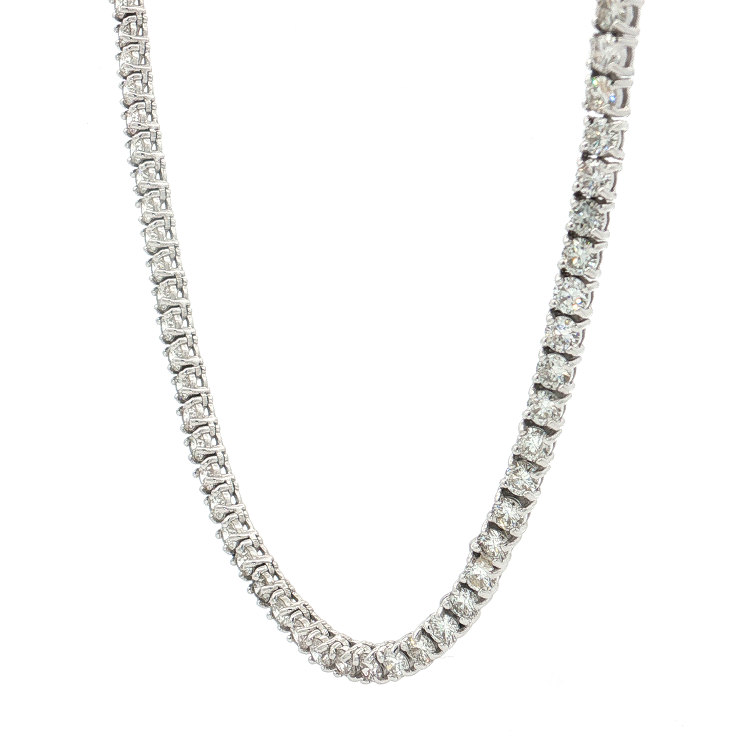 White Gold Lab-Diamond Tennis Necklace